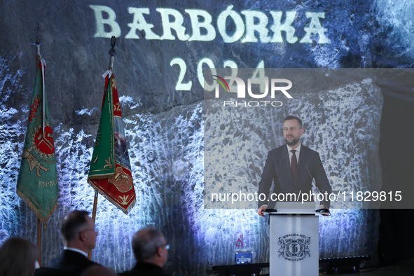 In Wieliczka, Poland, on November 12, 2024, Deputy Prime Minister of Poland and Minister of National Defense, Wladyslaw Kosiniak-Kamysz, par...