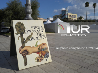 A scene takes place at the International Fair of Mediterranean Artichokes and Fruit and Vegetable Products in San Ferdinando di Puglia, Ital...