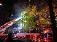 A third alarm fire impacts a building on the Upper East Side of Manhattan, New York, United States, on December 2, 2024. At 526 E 82nd Stree...