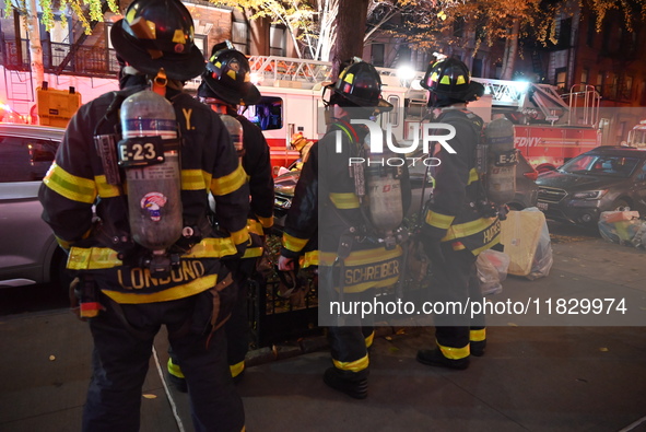 A third alarm fire impacts a building on the Upper East Side of Manhattan, New York, United States, on December 2, 2024. At 526 E 82nd Stree...