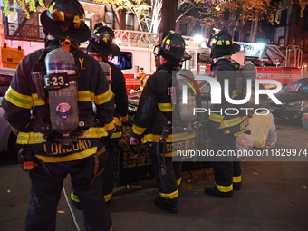 A third alarm fire impacts a building on the Upper East Side of Manhattan, New York, United States, on December 2, 2024. At 526 E 82nd Stree...