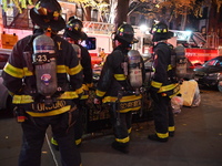 A third alarm fire impacts a building on the Upper East Side of Manhattan, New York, United States, on December 2, 2024. At 526 E 82nd Stree...