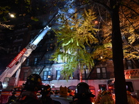 A third alarm fire impacts a building on the Upper East Side of Manhattan, New York, United States, on December 2, 2024. At 526 E 82nd Stree...