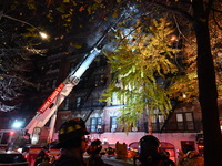 A third alarm fire impacts a building on the Upper East Side of Manhattan, New York, United States, on December 2, 2024. At 526 E 82nd Stree...