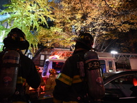 A third alarm fire impacts a building on the Upper East Side of Manhattan, New York, United States, on December 2, 2024. At 526 E 82nd Stree...