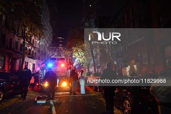 A third alarm fire impacts a building on the Upper East Side of Manhattan, New York, United States, on December 2, 2024. At 526 E 82nd Stree...