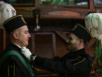 WIELICZKA, POLAND - DECEMBER 02:   
Miners getting ready ahead of the arrival of President of Poland, Andrzej Duda, for the celebrations of...