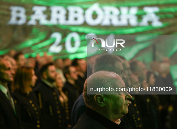 WIELICZKA, POLAND - DECEMBER 02:   
Miners listen to President of Poland, Andrzej Duda's speech as he participates in the celebrations of St...