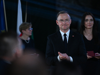 WIELICZKA, POLAND - DECEMBER 02:   
President of Poland, Andrzej Duda, decorates distinguished employees of the Wieliczka Salt Mine during t...