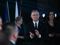 WIELICZKA, POLAND - DECEMBER 02:   
President of Poland, Andrzej Duda, decorates distinguished employees of the Wieliczka Salt Mine during t...