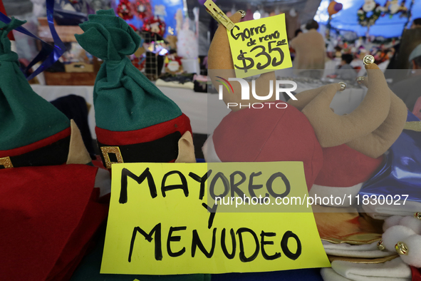 The Christmas Bazaar in the Tlahuac municipality in Mexico City, Mexico, on December 2, 2024, offers the sale of Christmas items, products,...