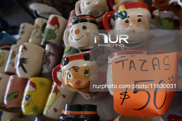 The Christmas Bazaar in the Tlahuac municipality in Mexico City, Mexico, on December 2, 2024, offers the sale of Christmas items, products,...