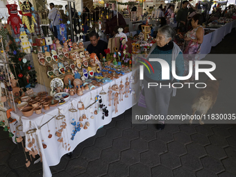 Visitors attend the Christmas Bazaar in the Tlahuac municipality in Mexico City, Mexico, on December 2, 2024, where the capital offers the s...