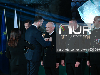 WIELICZKA, POLAND - DECEMBER 02:   
Defence Minister, Wladyslaw Kosiniak-Kamysz, decorates distinguished employees of the Wieliczka Salt Min...