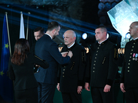 WIELICZKA, POLAND - DECEMBER 02:   
Defence Minister, Wladyslaw Kosiniak-Kamysz, decorates distinguished employees of the Wieliczka Salt Min...