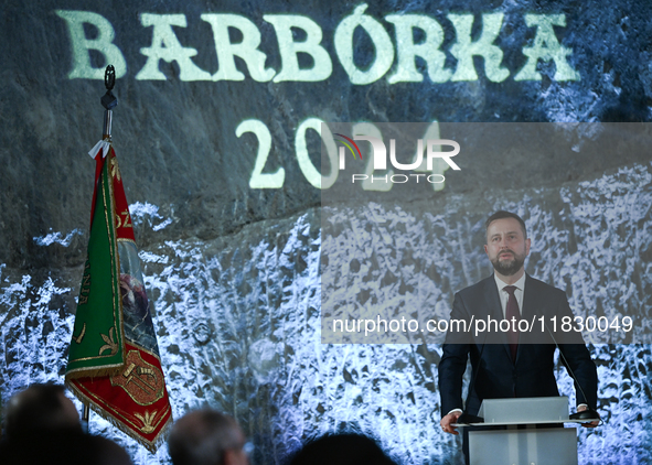 WIELICZKA, POLAND - DECEMBER 02:   
Defence Minister, Wladyslaw Kosiniak-Kamysz, speaks during the 2024 St. Barbara's Day celebrations at th...