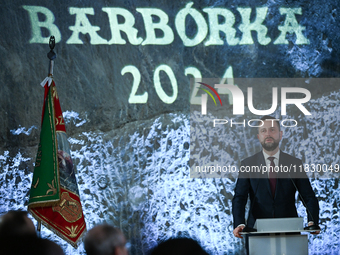 WIELICZKA, POLAND - DECEMBER 02:   
Defence Minister, Wladyslaw Kosiniak-Kamysz, speaks during the 2024 St. Barbara's Day celebrations at th...