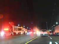 An accident with injuries and an extrication reportedly involving construction workers closes several lanes on the George Washington Bridge...