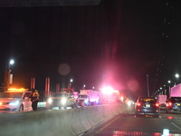 An accident with injuries and an extrication reportedly involving construction workers closes several lanes on the George Washington Bridge...