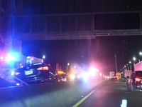 An accident with injuries and an extrication reportedly involving construction workers closes several lanes on the George Washington Bridge...