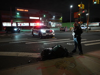 A person is struck by a van while crossing in Queens, New York, United States, on December 3, 2024. At around 12:20 a.m. on Tuesday, an indi...