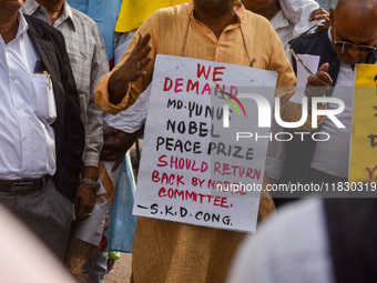 The South Kolkata District Congress organizes a protest demonstration in Kolkata, India, on December 3, 2024, against violence occurring in...