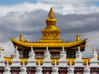 Muya Golden Pagoda is in Ganzi Prefecture, Sichuan province, China, on October 19, 2024. (