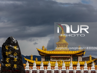 Muya Golden Pagoda is in Ganzi Prefecture, Sichuan province, China, on October 19, 2024. (