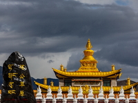 Muya Golden Pagoda is in Ganzi Prefecture, Sichuan province, China, on October 19, 2024. (