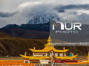 Muya Golden Pagoda is in Ganzi Prefecture, Sichuan province, China, on October 19, 2024. (