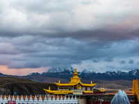 Muya Golden Pagoda is in Ganzi Prefecture, Sichuan province, China, on October 19, 2024. (