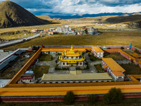 Muya Golden Pagoda is in Ganzi Prefecture, Sichuan province, China, on October 19, 2024. (