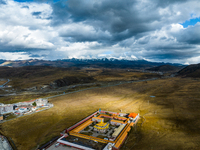 Muya Golden Pagoda is in Ganzi Prefecture, Sichuan province, China, on October 19, 2024. (