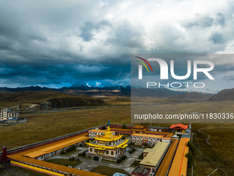 Muya Golden Pagoda is in Ganzi Prefecture, Sichuan province, China, on October 19, 2024. (