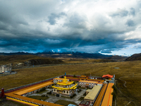 Muya Golden Pagoda is in Ganzi Prefecture, Sichuan province, China, on October 19, 2024. (