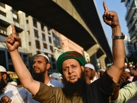 Islami Andolon Bangladesh stages a demonstration procession at the Baitul Mukarram mosque area in Dhaka, Bangladesh, on December 3, 2024. Th...