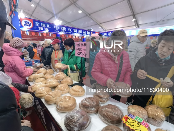 Citizens buy Russian goods at the Wukesong Sino-Russian Mutual Trade Pavilion in Beijing, China, on December 3, 2024. 