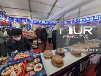 Citizens buy Russian goods at the Wukesong Sino-Russian Mutual Trade Pavilion in Beijing, China, on December 3, 2024. (