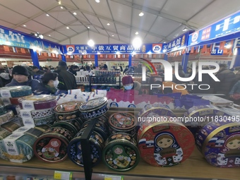 Citizens buy Russian goods at the Wukesong Sino-Russian Mutual Trade Pavilion in Beijing, China, on December 3, 2024. (