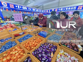 Citizens buy Russian goods at the Wukesong Sino-Russian Mutual Trade Pavilion in Beijing, China, on December 3, 2024. (