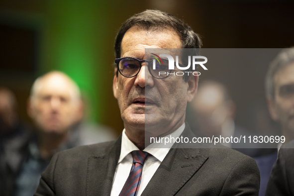 The Mayor of Porto, Rui Moreira, speaks at the ''Factory 2030'' conference of the ECO newspaper at the Alfandega do Porto Congress Center, S...