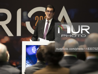 The Mayor of Porto, Rui Moreira, speaks at the ''Factory 2030'' conference of the ECO newspaper at the Alfandega do Porto Congress Center, S...