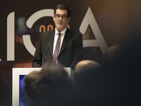 The Mayor of Porto, Rui Moreira, speaks at the ''Factory 2030'' conference of the ECO newspaper at the Alfandega do Porto Congress Center, S...