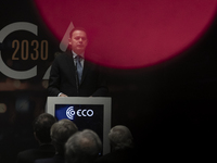 Prime Minister Luis Montenegro speaks at the ''Factory 2030'' conference of the ECO newspaper at the Alfandega do Porto Congress Center, Sal...