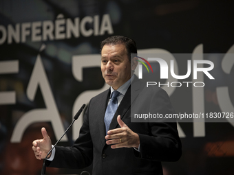 Prime Minister Luis Montenegro speaks at the ''Factory 2030'' conference of the ECO newspaper at the Alfandega do Porto Congress Center, Sal...