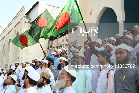 Activists of the Islami Andolon Bangladesh party stage a protest rally against the attack on the Bangladesh Assistant High Commission in Aga...