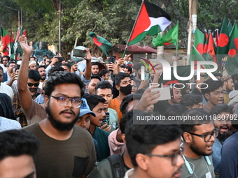 Activists of the Jatiya Nagarik Committee (National Citizens Committee) stage a protest rally against the attack on the Bangladesh Assistant...