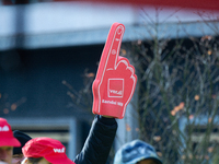 A general view of the rally organized by the ver.di labor union at Harmonie Square in Rheydt, Germany, on December 3, 2024, during the rally...