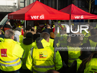 A general view of the demonstration at Harmonie Square in Rheydt, Germany, on December 3, 2024, during the rally demanding better pay for Za...