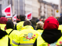 A general view of the demonstration at Harmonie Square in Rheydt, Germany, on December 3, 2024, during the rally demanding better pay for Za...